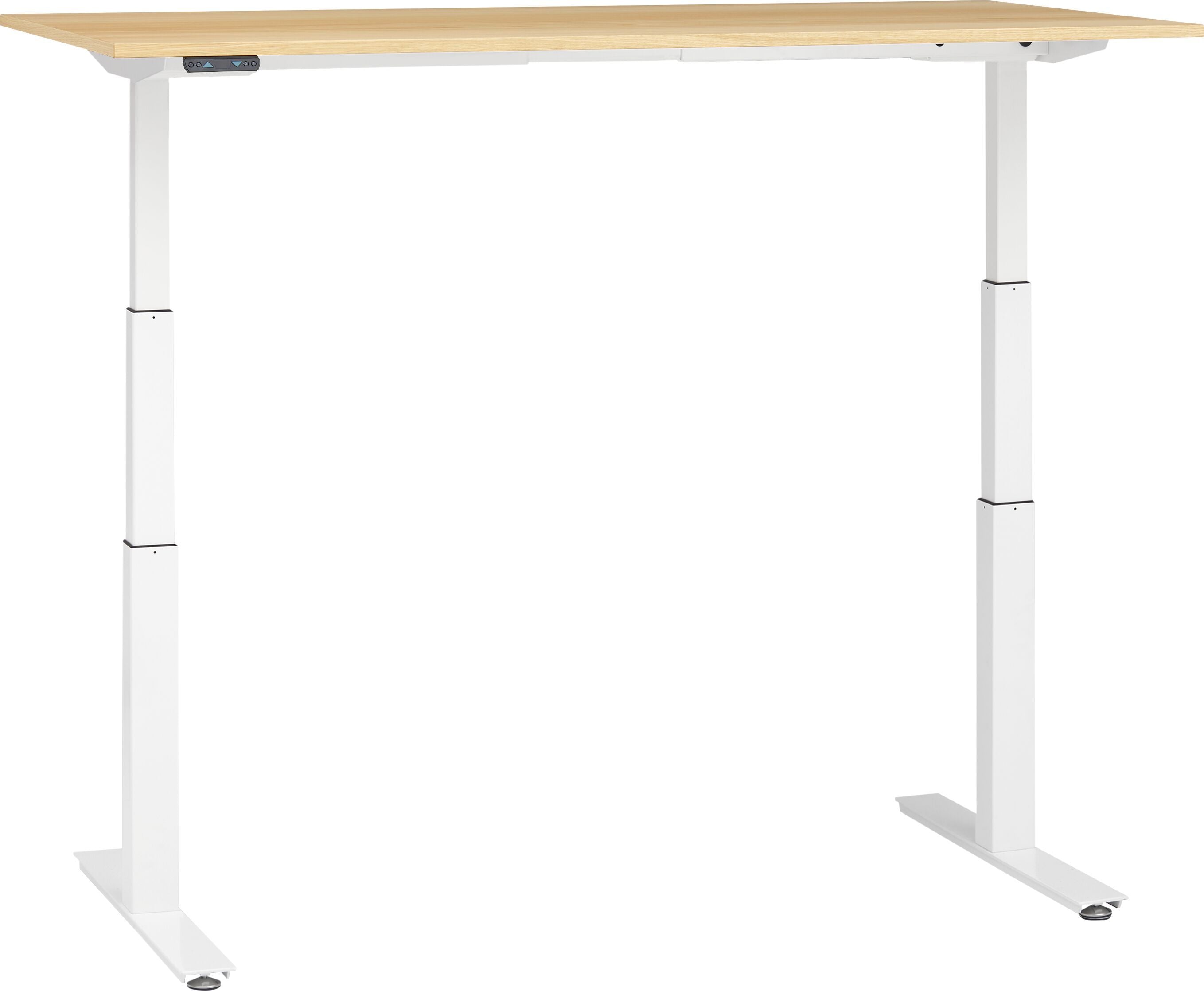 FLEXCUBE PROFI Schreibtisch höhenverstellbar - Eiche hell / B: 180.0 cm x T: 80.0 cm x H: 67.0 cm