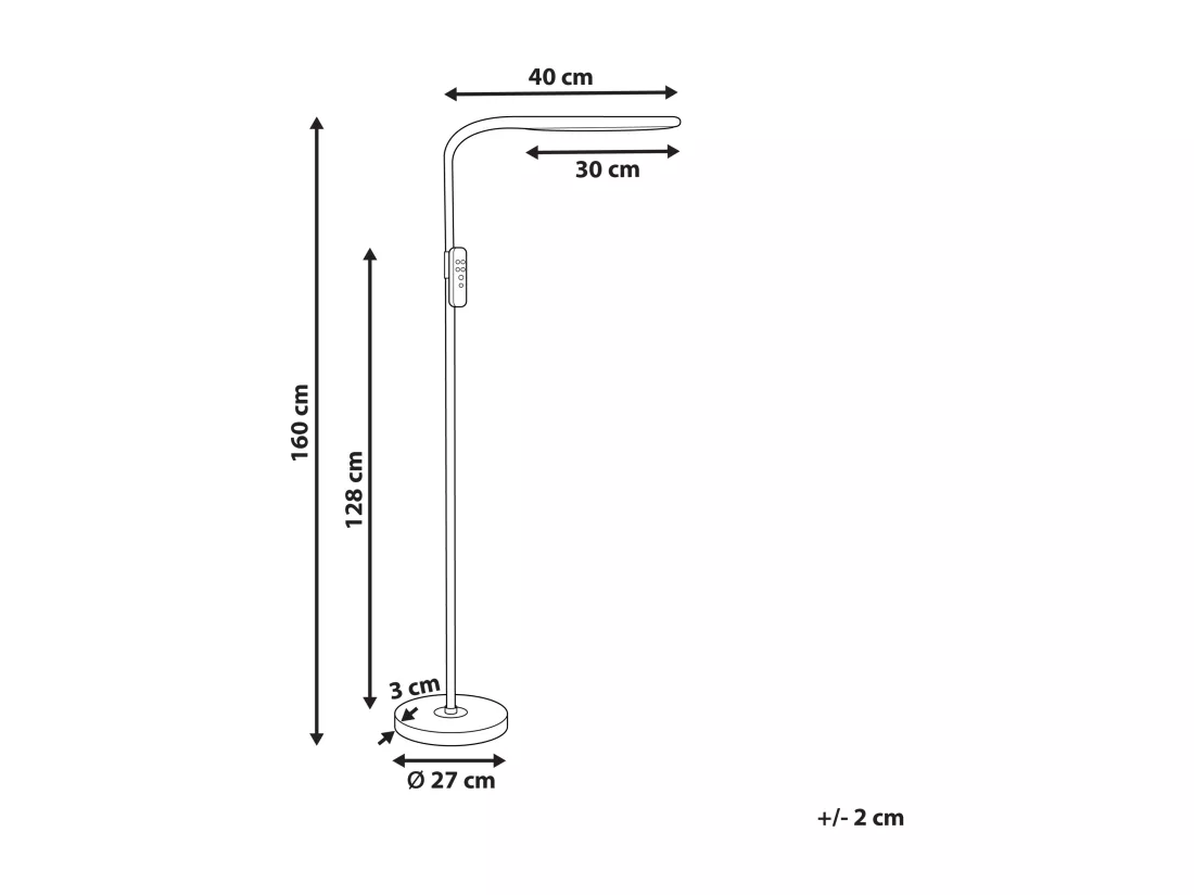 Lampadaire LED ARIES Avec variateur Métal Noir