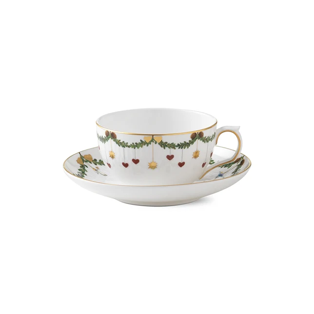 Royal Copenhagen  Stjerne Riflet kop m/ underkop - 32 cl