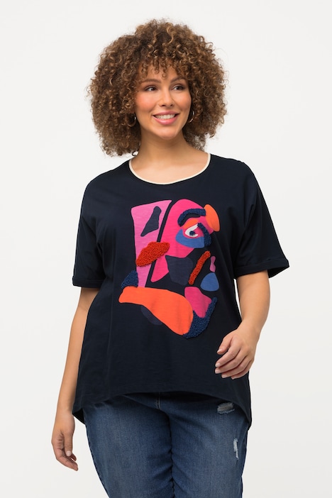 Shirt, 3D-Druck, Oversized, Rundhals, 3/4-Arm