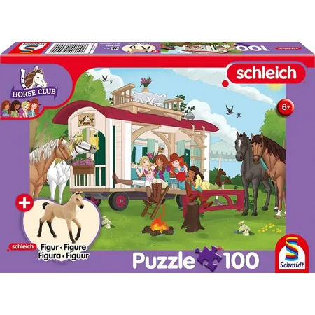 Schmidt Spiele KinderpuzzleSchleich ®: Horse Club - Hannoveraner Fohlen, Falbe, 100 Teile mit Add-on Figur