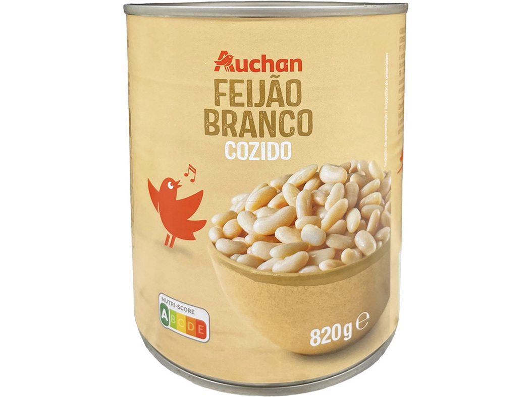 FEIJÃO BRANCO AUCHAN COZIDO 820(520)G