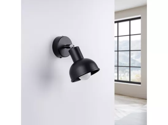 Appliques Elba grenier en acier - 1 sources lumineuses - L.19 x H.17 cm - noir