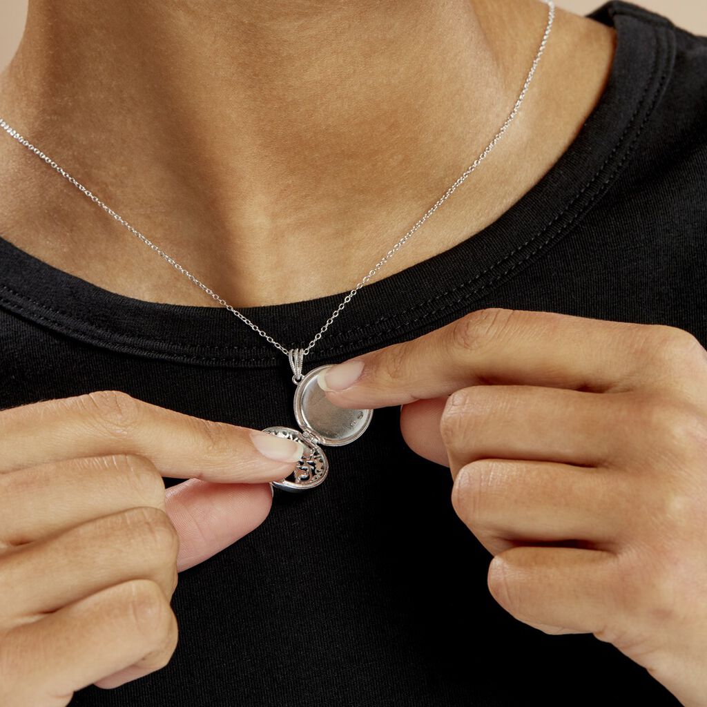 Collier Sautoir Fantine Argent Blanc Oxyde De Zirconium