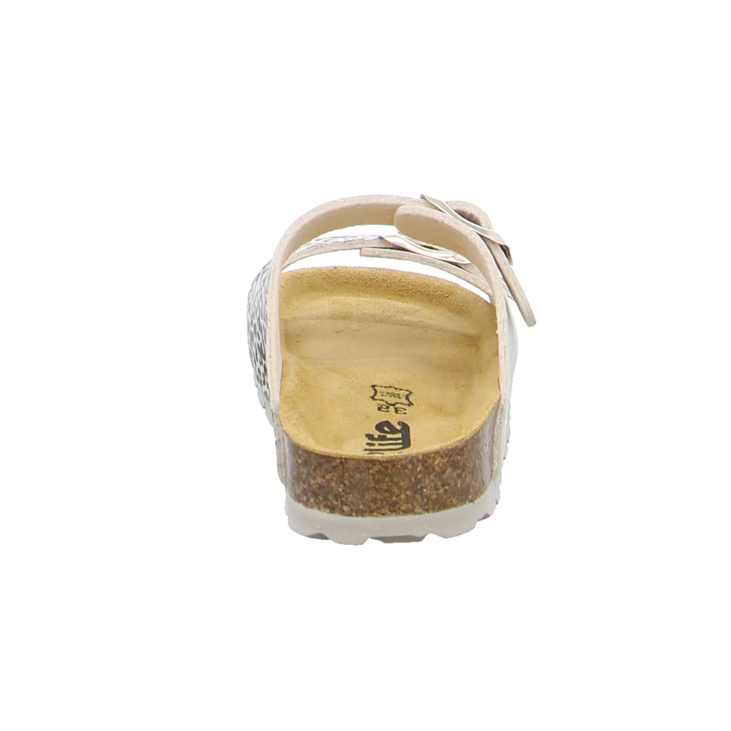 BIOLife Kinder-Pantolette Leopard Lederimitat  Lederdecksohle