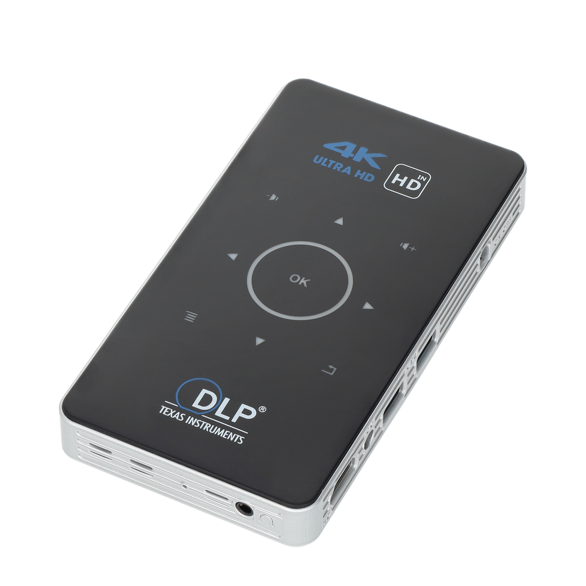 Mini DLP LED Projektor 1080p 4K Full-HD Support Outdoor Beamer (1500LM) mit Android / HDMI / MicroSD / WiFi / Bluetooth / Apple Airplay   Akku
