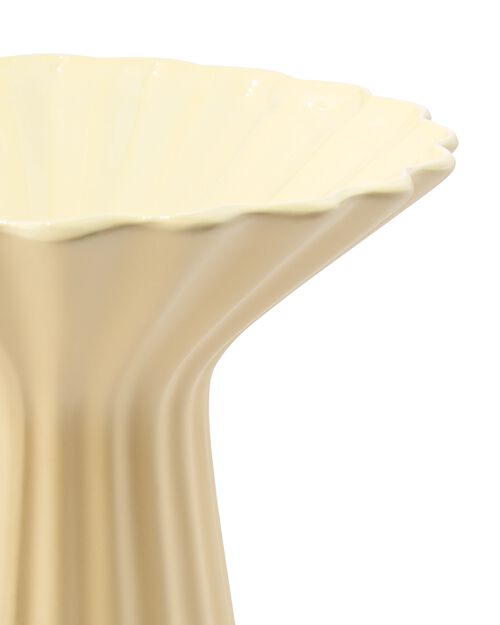vase à collerette L céramique jaune