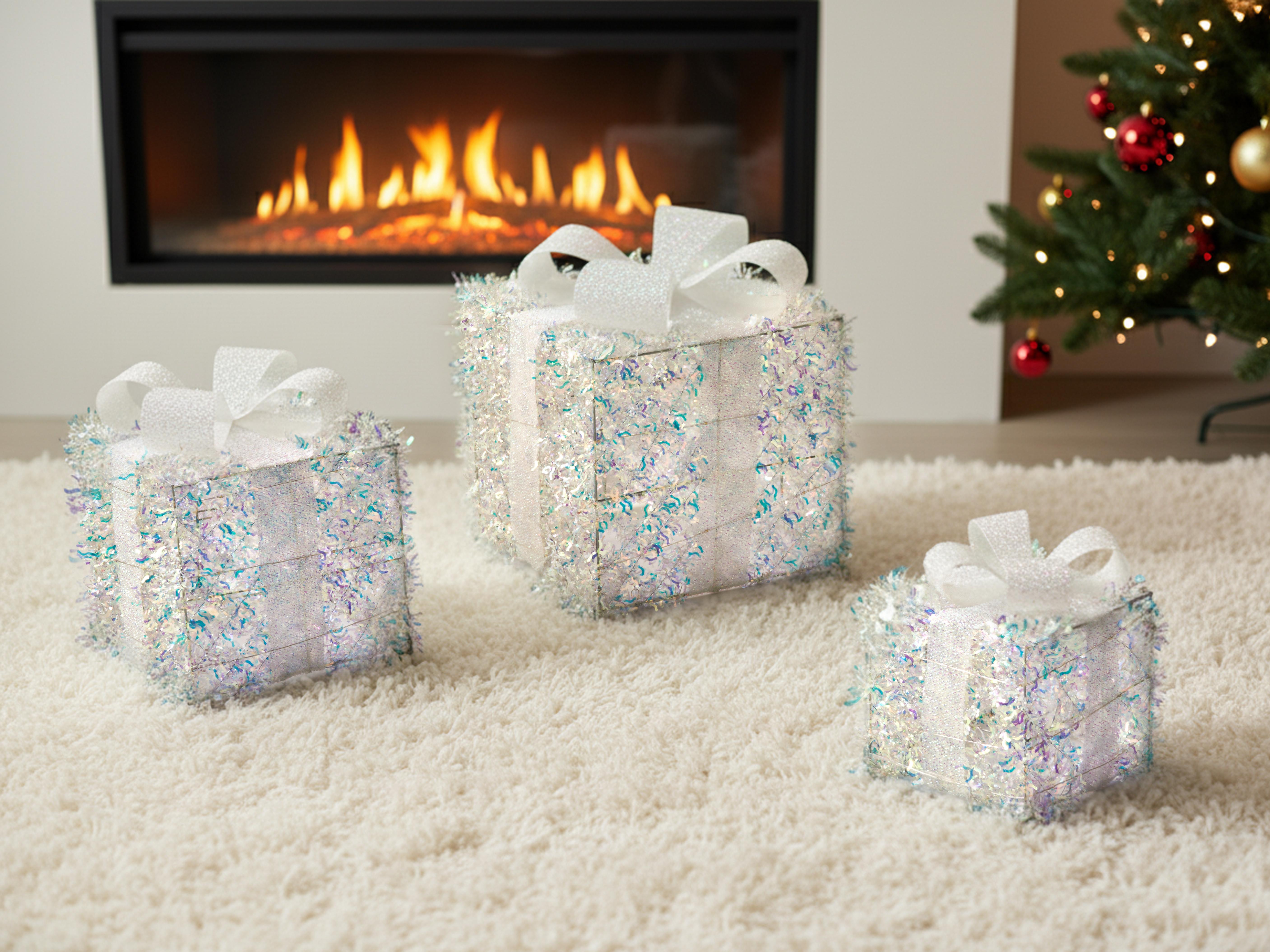 Set van 3 kerstdecoraties LED HALLANGEN Kerstcadeaus 20/25/30 cm Meerkleurig