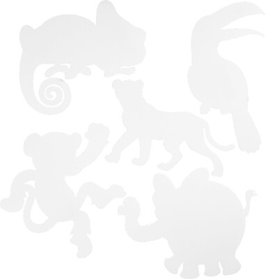 Jungledyr - H 14-25 CM - B 12-23 CM - 230 G - Hvid - 16 Stk