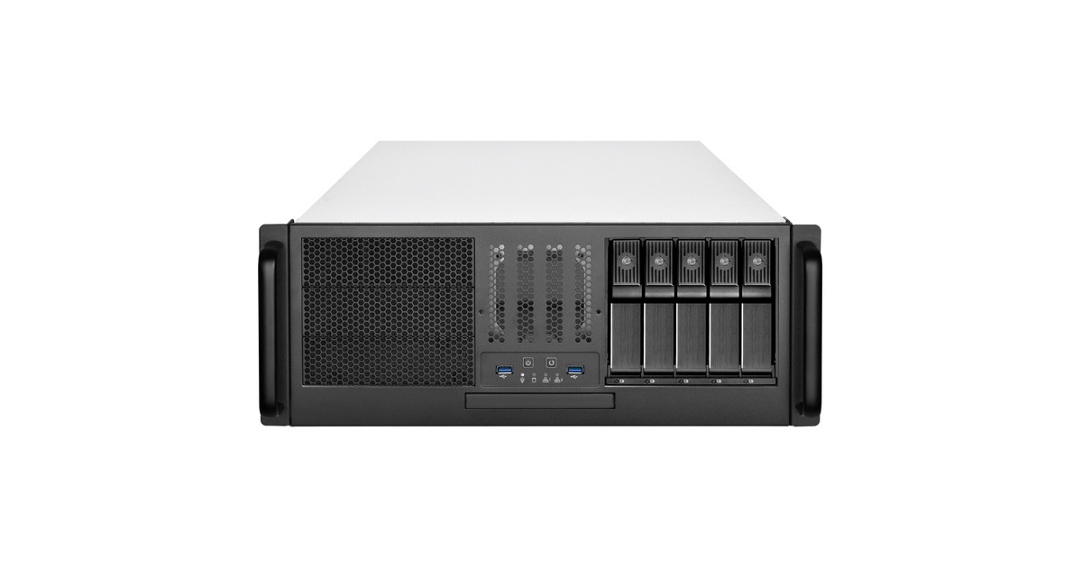 SilverStoneRM41-H08 rack behuizing  (Zwart | 2x USB-A 3.2 (5 Gbit/s))