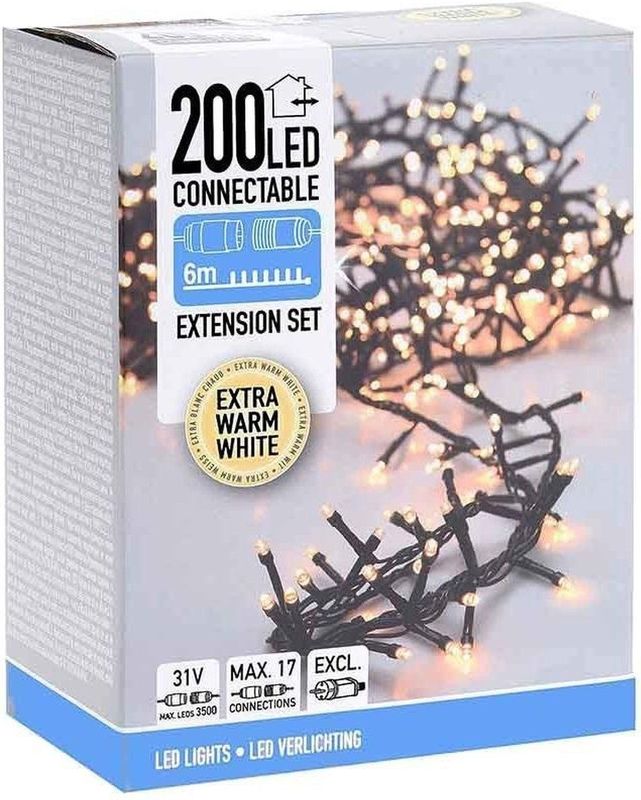 Nampook Kerstverlichting - Koppelbaar - 200 LED - 6 meter - Warm Wit