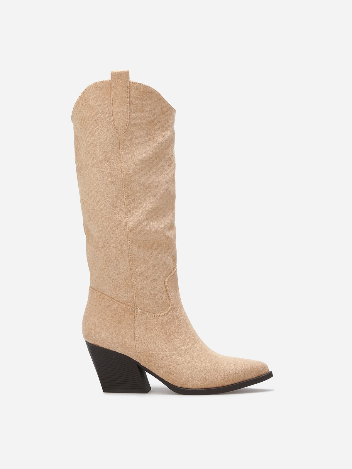 Bottes santiags en suédine- Taupe