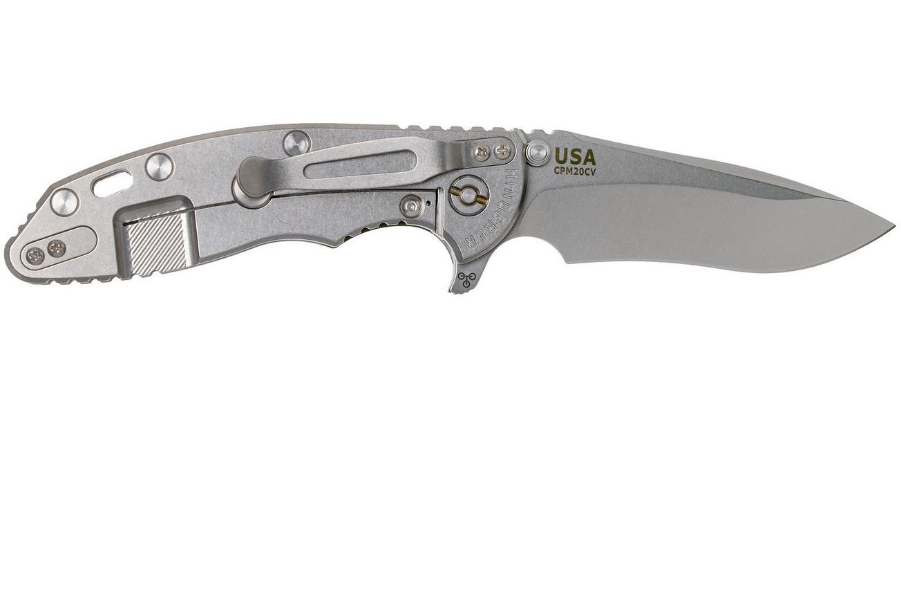 Rick Hinderer XM18 3.5” Recurve, CPM 20CV, Stonewash, OD Green G10, zakmes