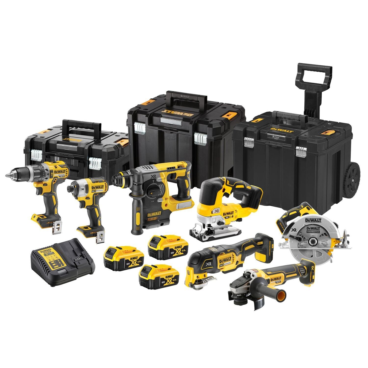 DeWALT DCK755P3T Accu combiset 7-delig 18V XR 5.0Ah in TSTAK