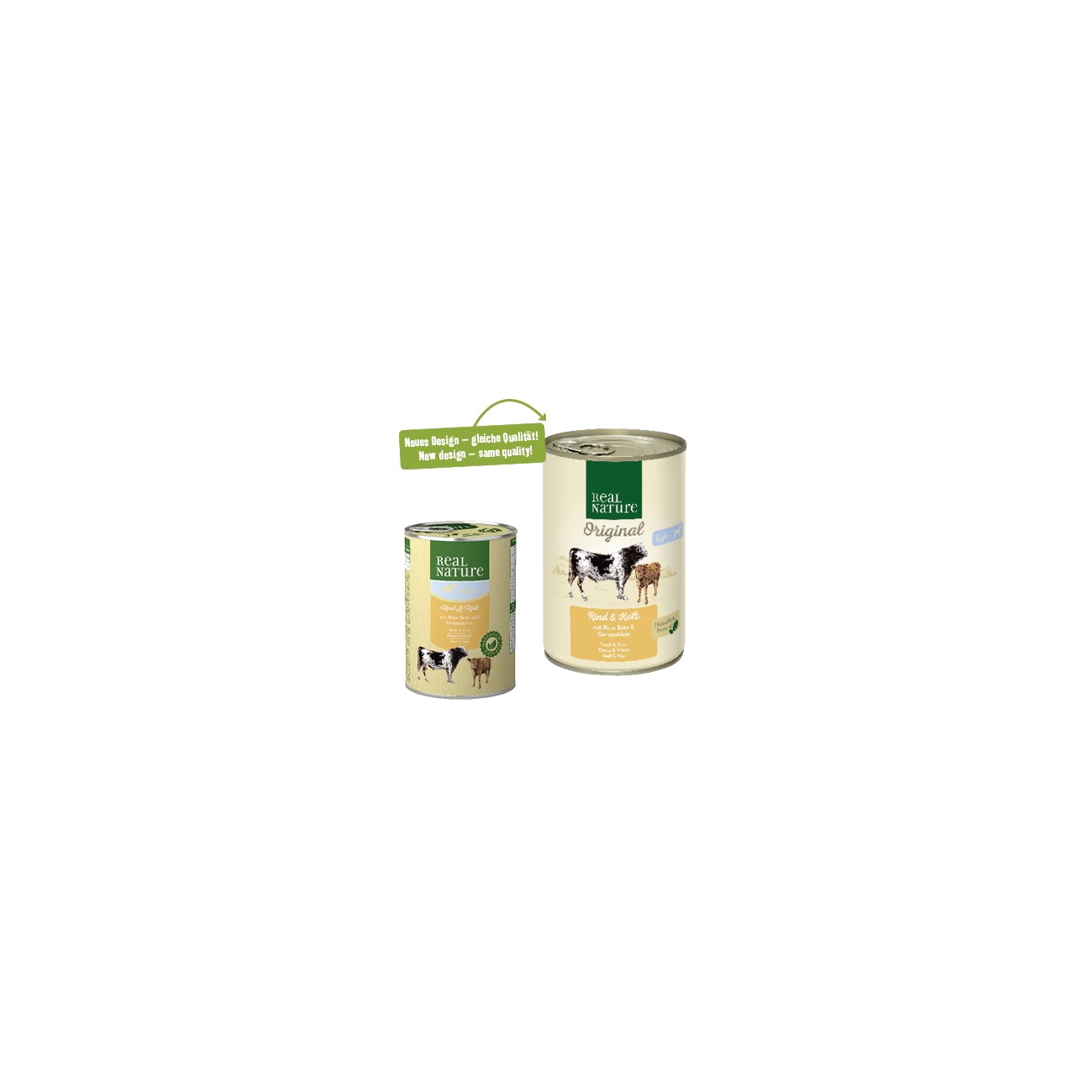 REAL NATURE Light Nassfutter Hund, Adult, Rind und Kalb 6x400 g