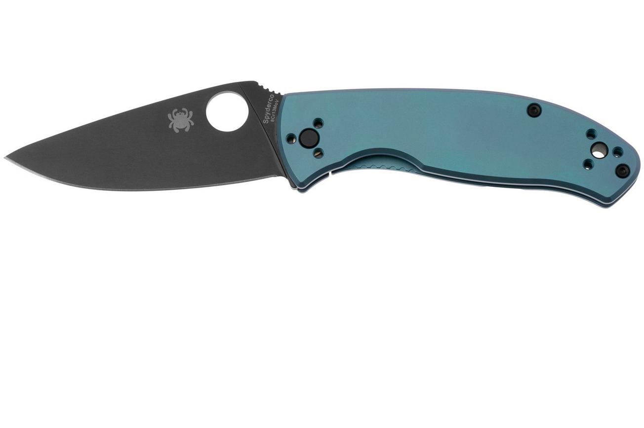 Spyderco Tenacious Black C122TIBLBKP Blue Titanium zakmes