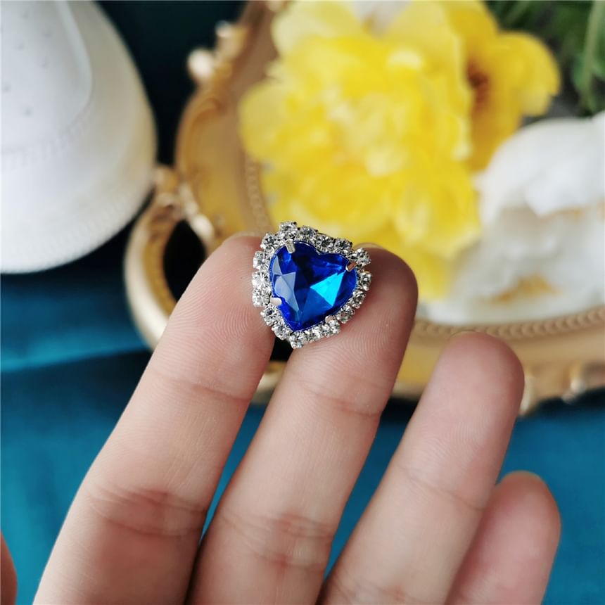 Epoch - Hartvormige schoenveter met strass-steentjes