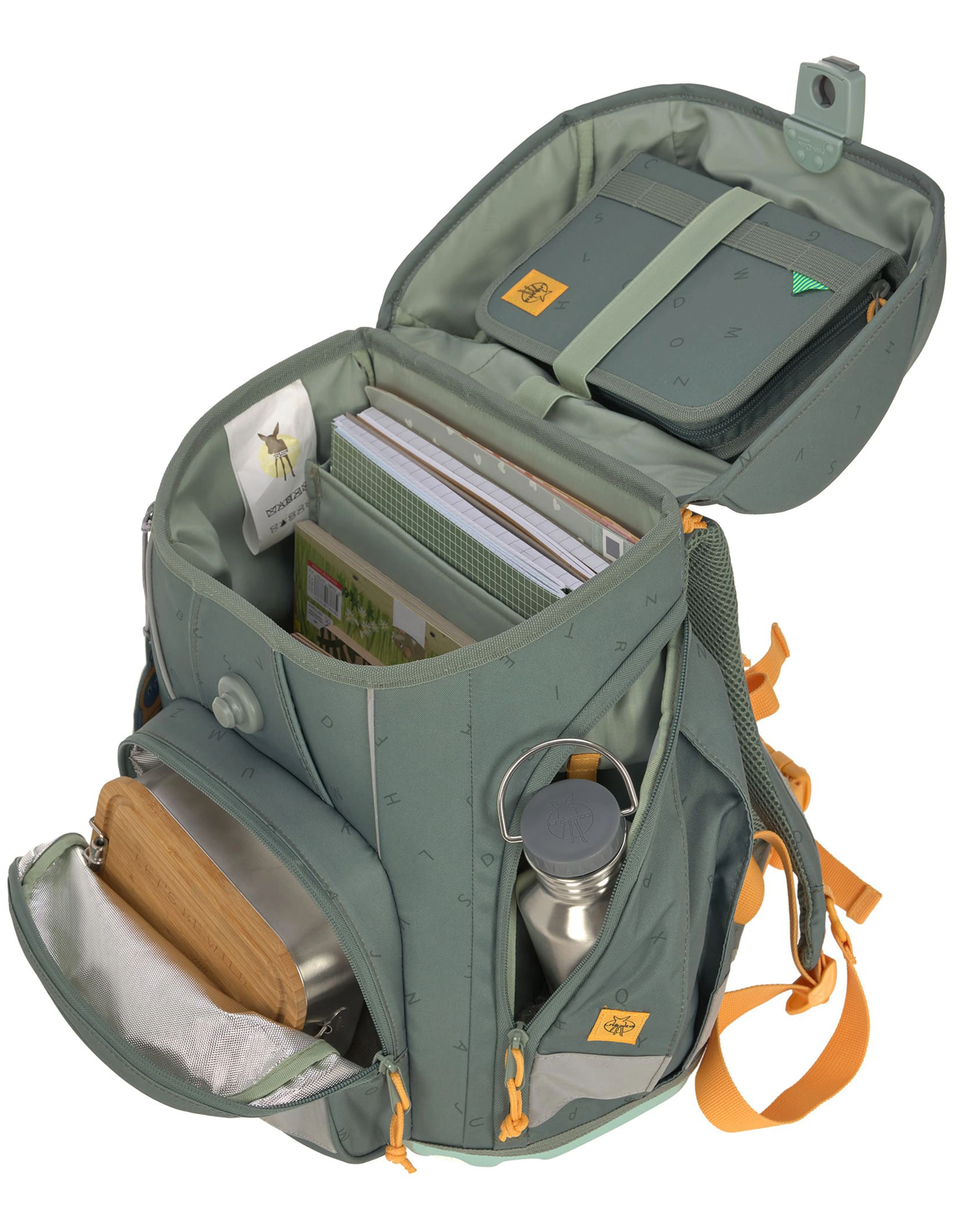 Schulranzen-Set UNIQUE (30x25x41) 9-teilig in green