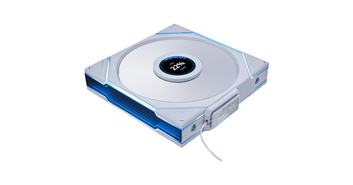 Lian LiUNI FAN TL 140 LCD Wireless Reverse Blade RGB case fan  (Wit, 140 x 140 x 28 mm, PWM, 1x 9-pin USB)