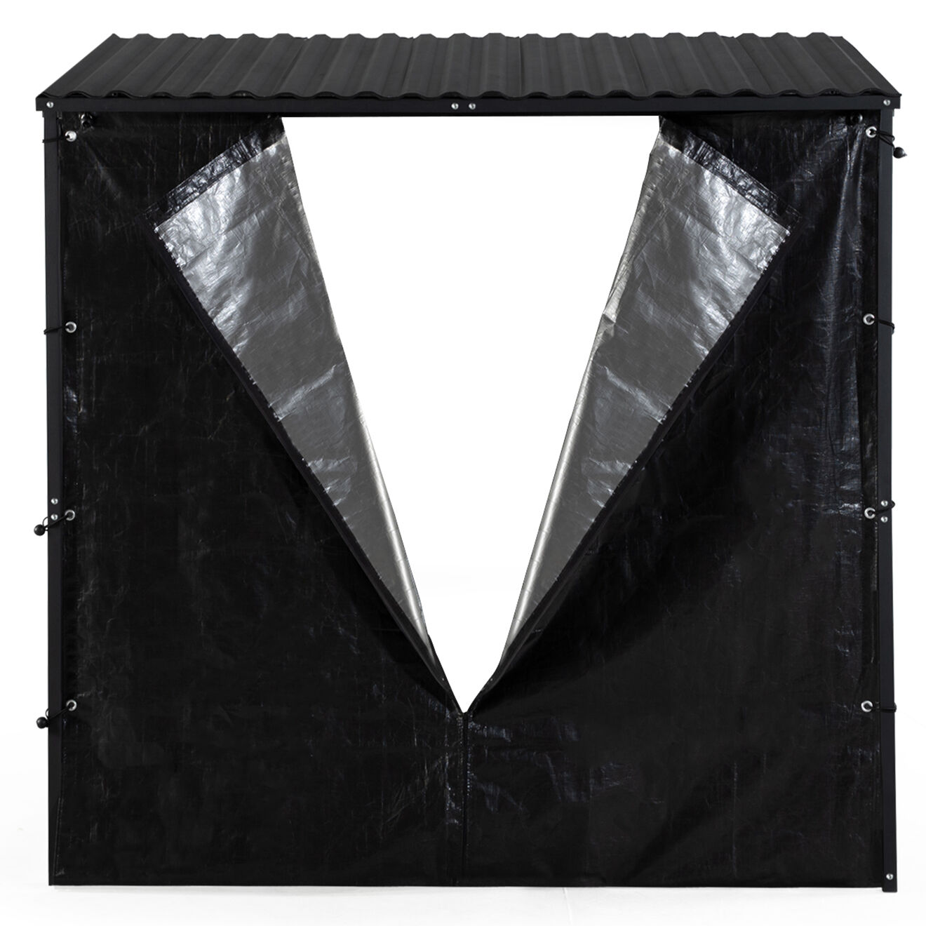 Pratik Garden Abri-bûches 3 stères avec housse de protection zippable noir - 185x70/90x170/185 cm
