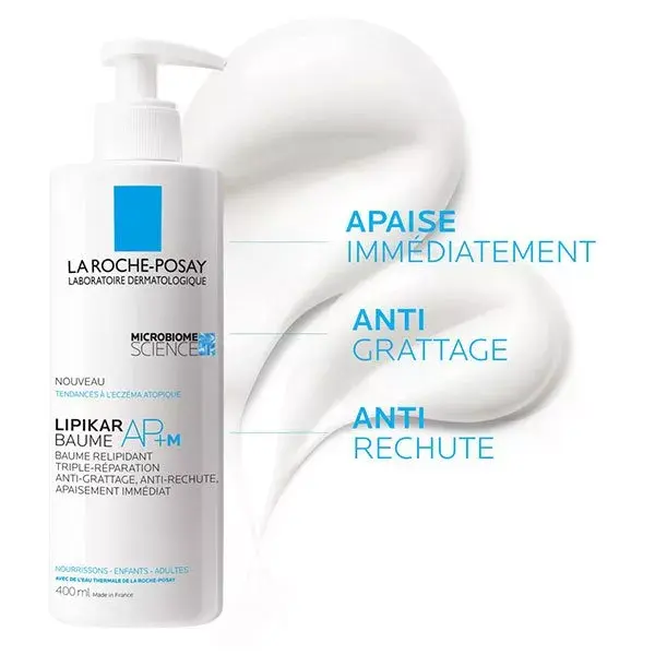 Conjunto de 2 frascos de 400ml cada do perfume La Roche-Posay Lipikar Baume AP+M.
