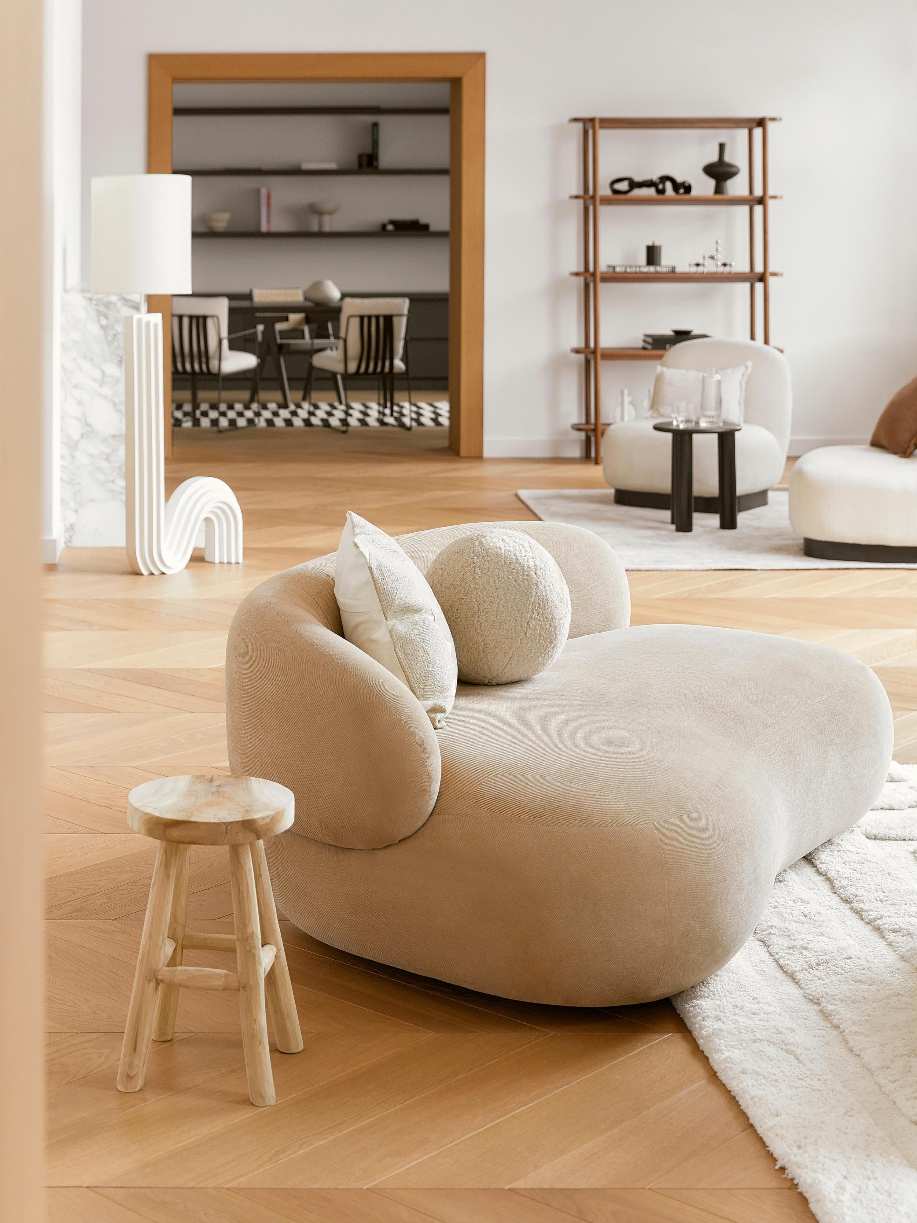 Rond decoratief teddy kussen Dotty