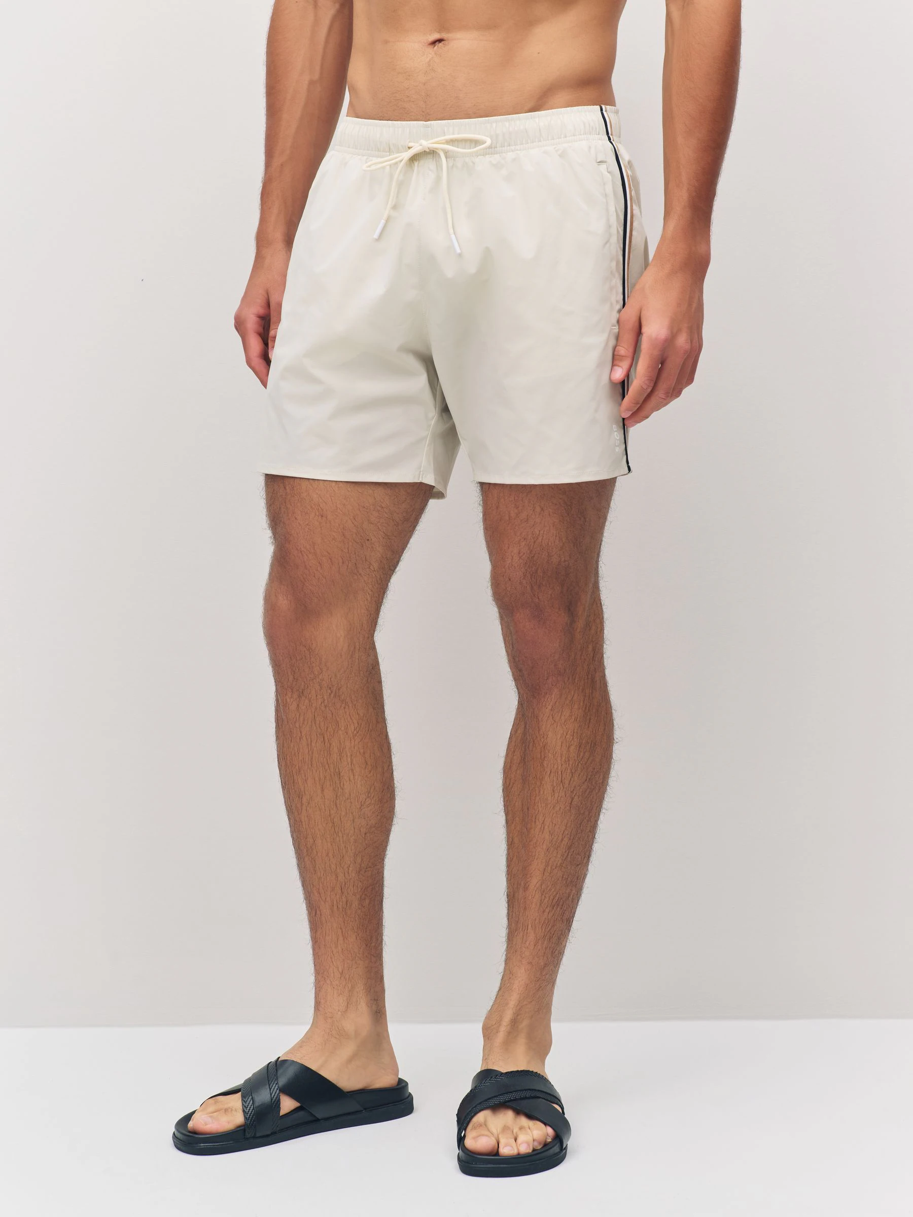 Wit - BOSS Iconic Side Stripe Swim Shorts