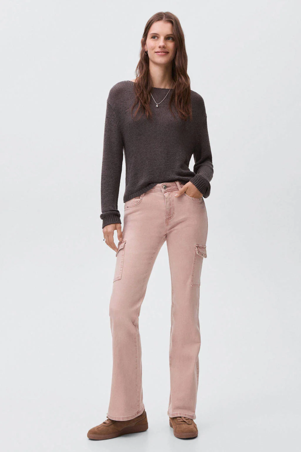 MANGO TEEN flared jeans roze