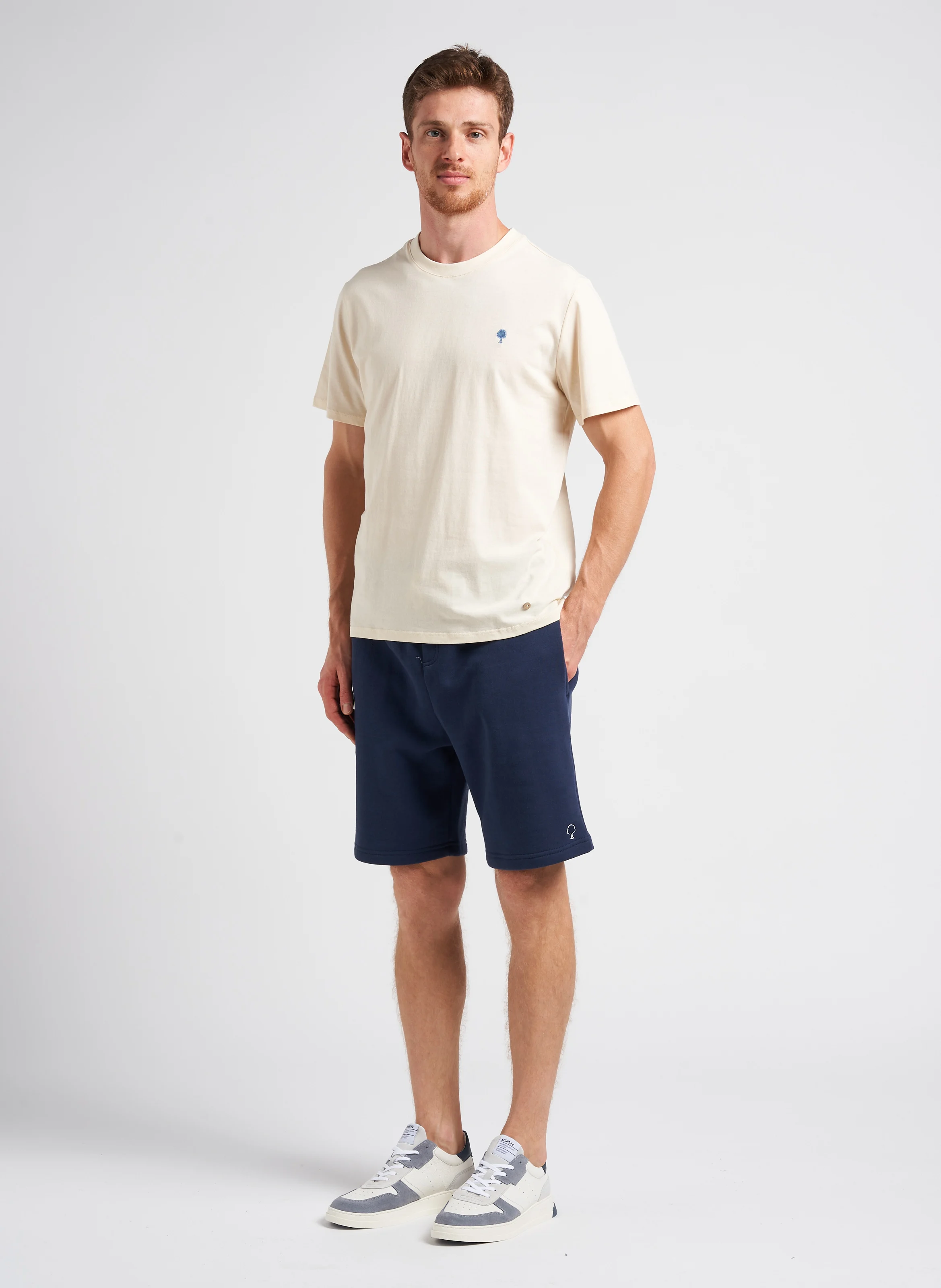 ARCY - Tee-shirt regular-fit brodé en coton mélangé | Beige