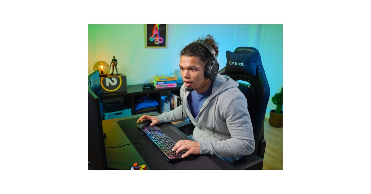 TrustGXT 866 Torix Hoogwaardig mechanisch gaming-toetsenbord, gaming toetsenbord  (Zwart, US lay-out, Huano Red, RGB)