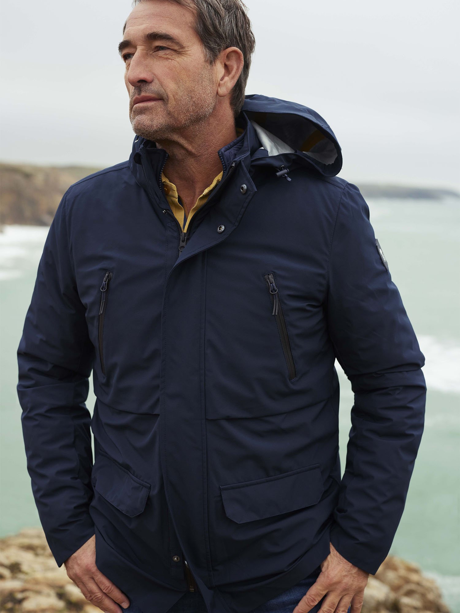 Veste Homme 4 en 1 Imperméable Marine