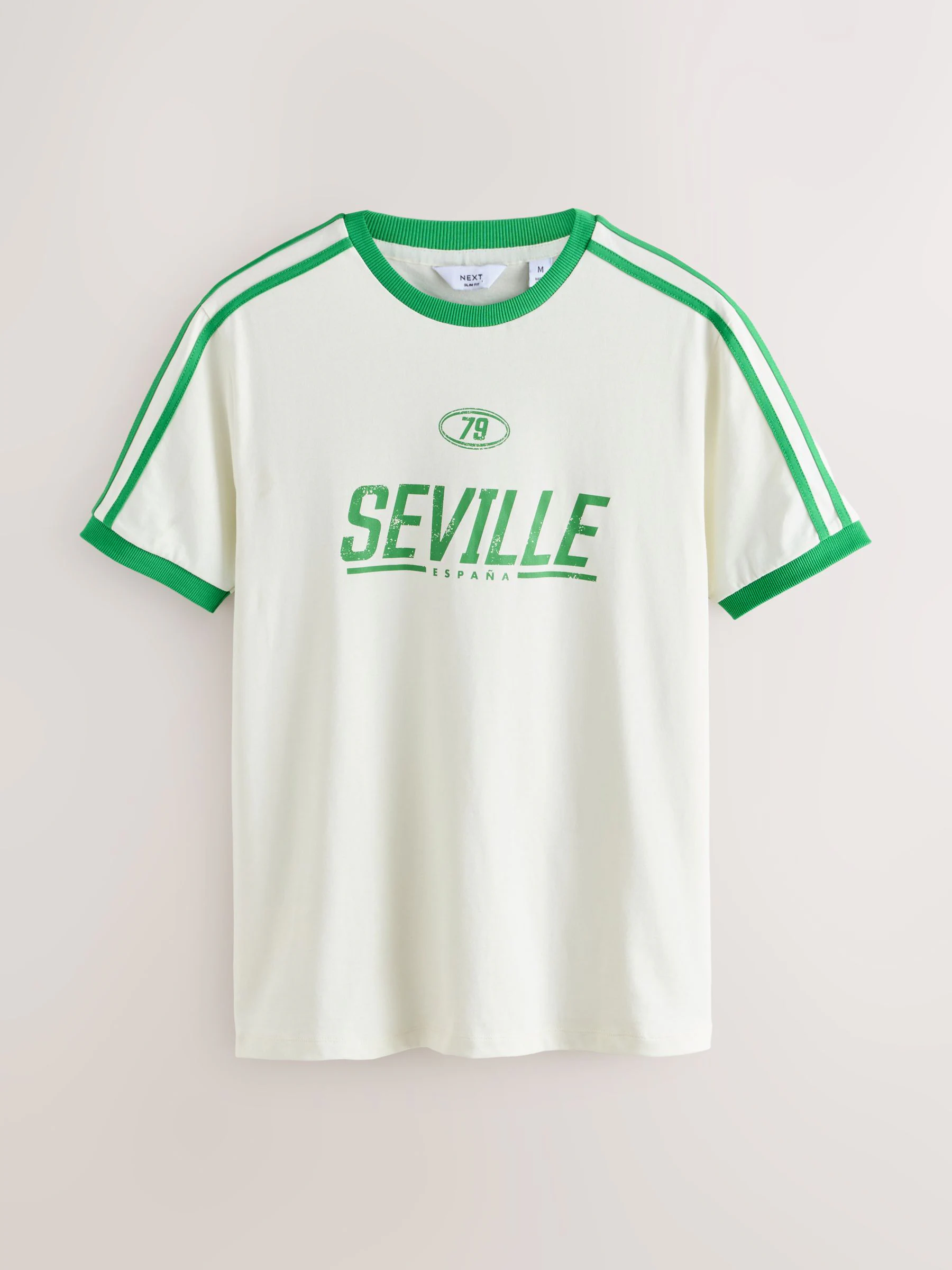 Wit - T-shirt met voetbal graphic print