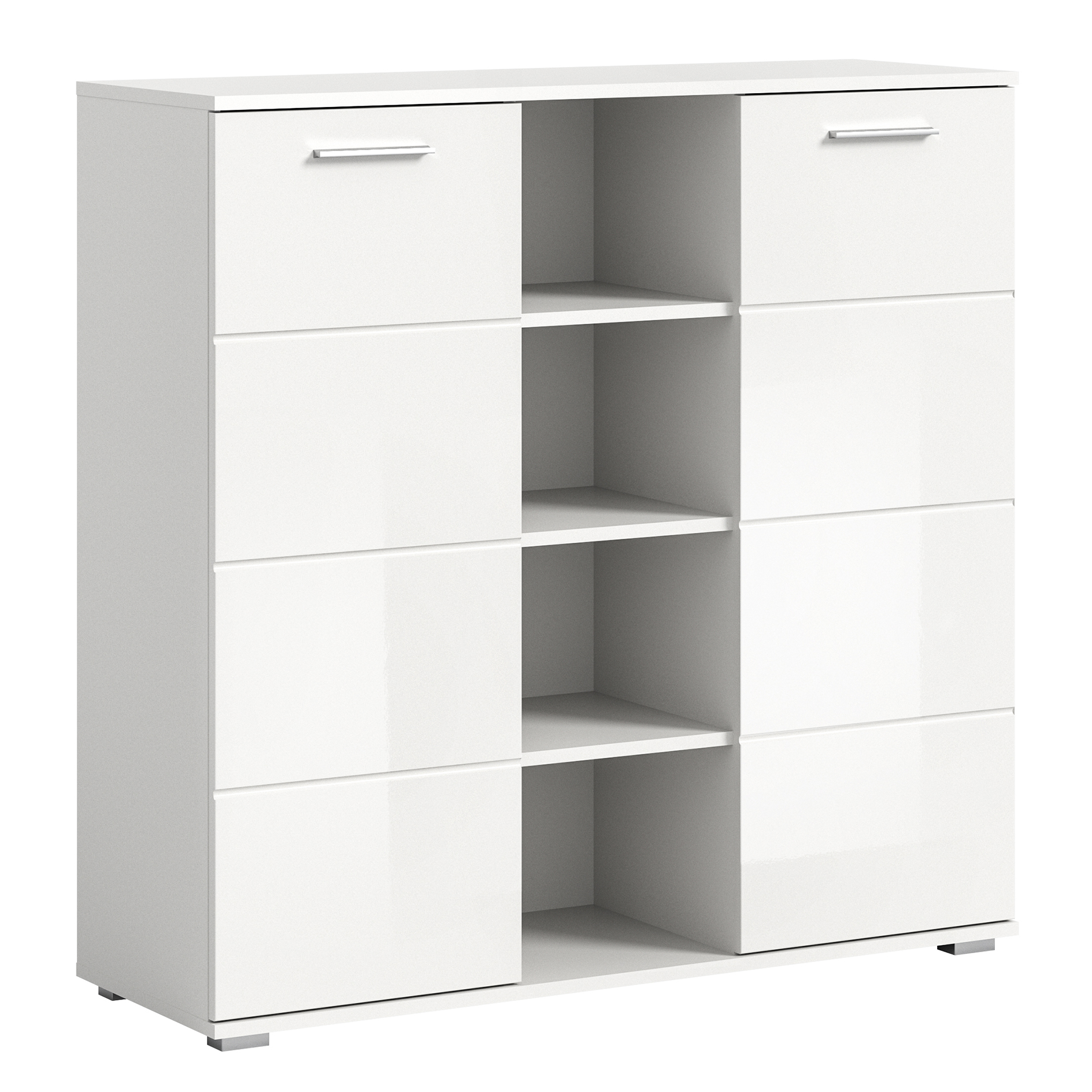 Kommode PREGO - weiß Hochglanz-weiß - 110 cm