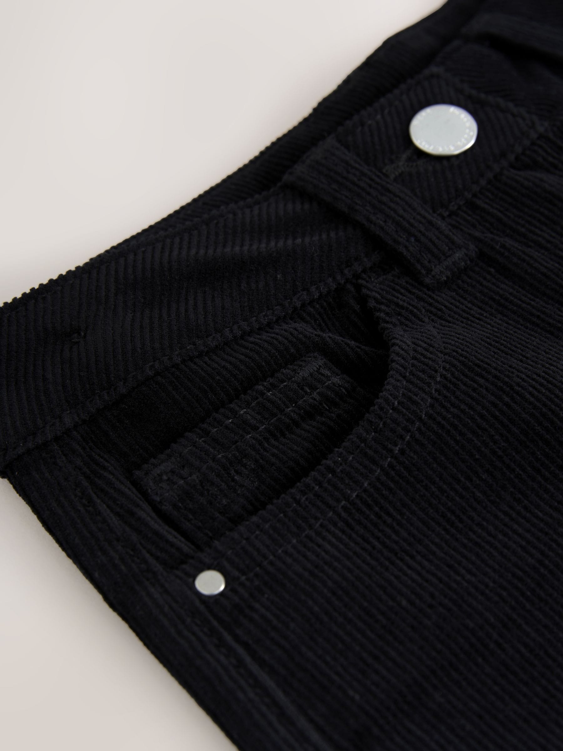 Zwart - Cord Wide Leg Trousers (3-16yrs)