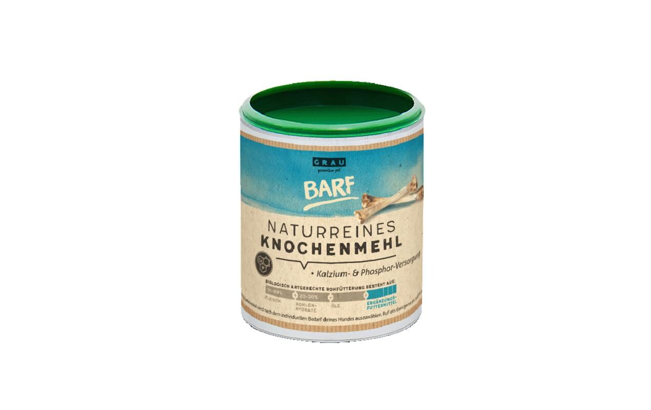 Hunde-Nahrungsergänzung Naturreines Knochenmehl, 175 gEinzelfuttermittel für Hunde und Katzen