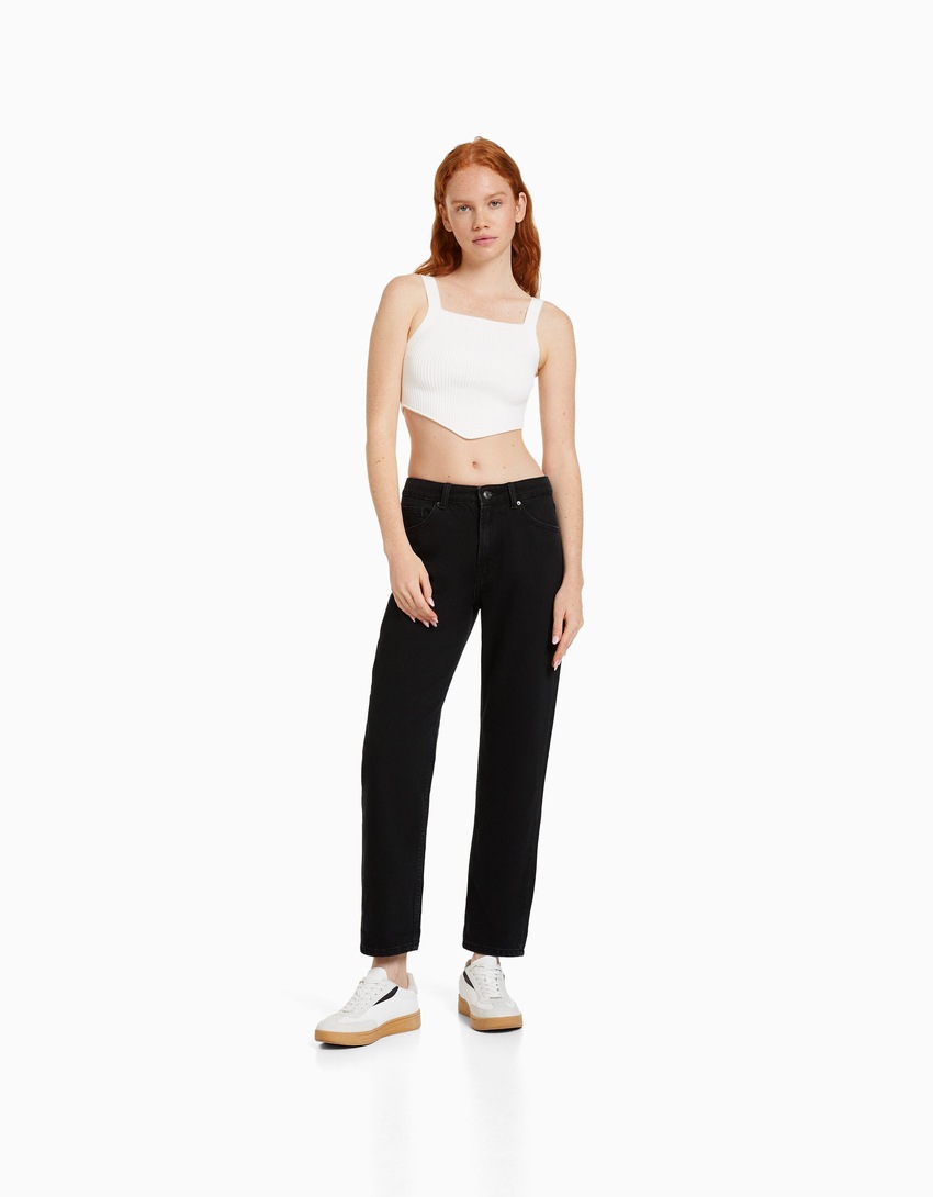 calça jeans de mãe