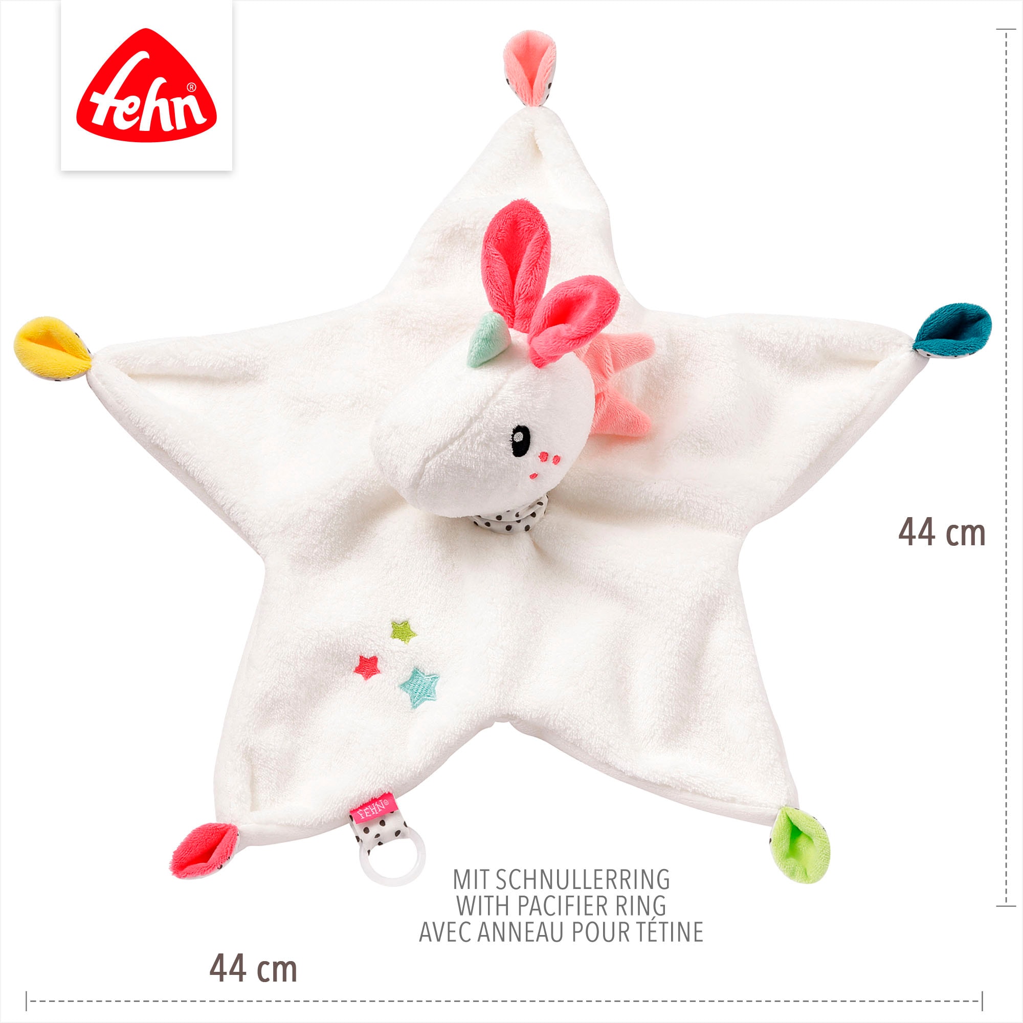 Fehn Schmusetuch »Aiko & Yuki, Einhorn« mit Befestigungsring für Schnuller