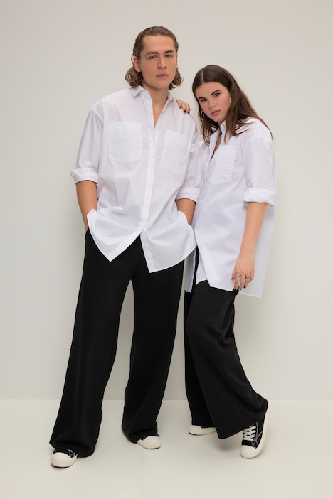 Oversized Hemd, Hemdkragen, Langarm, Unisex