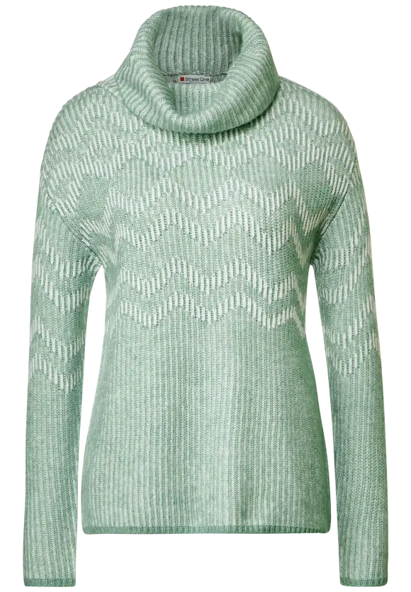 Rollkragenpullover - gentle green melange