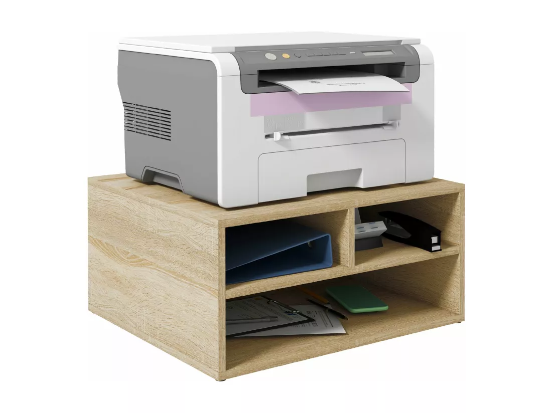 Organiseur de bureau 3 compartiments panneaux aspect chêne clair