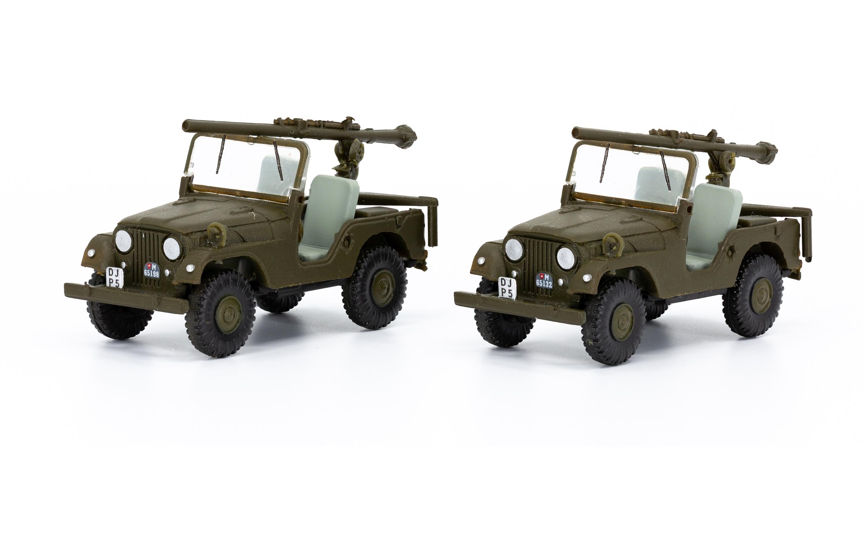 Jeep PAK58 Panzer Abwehr Kompanie-BAT 2er Set 1:87H0 Jeep Militärmodell