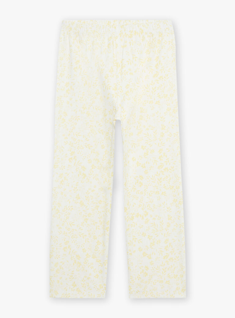 Pyjama en velours écru à motif licorne