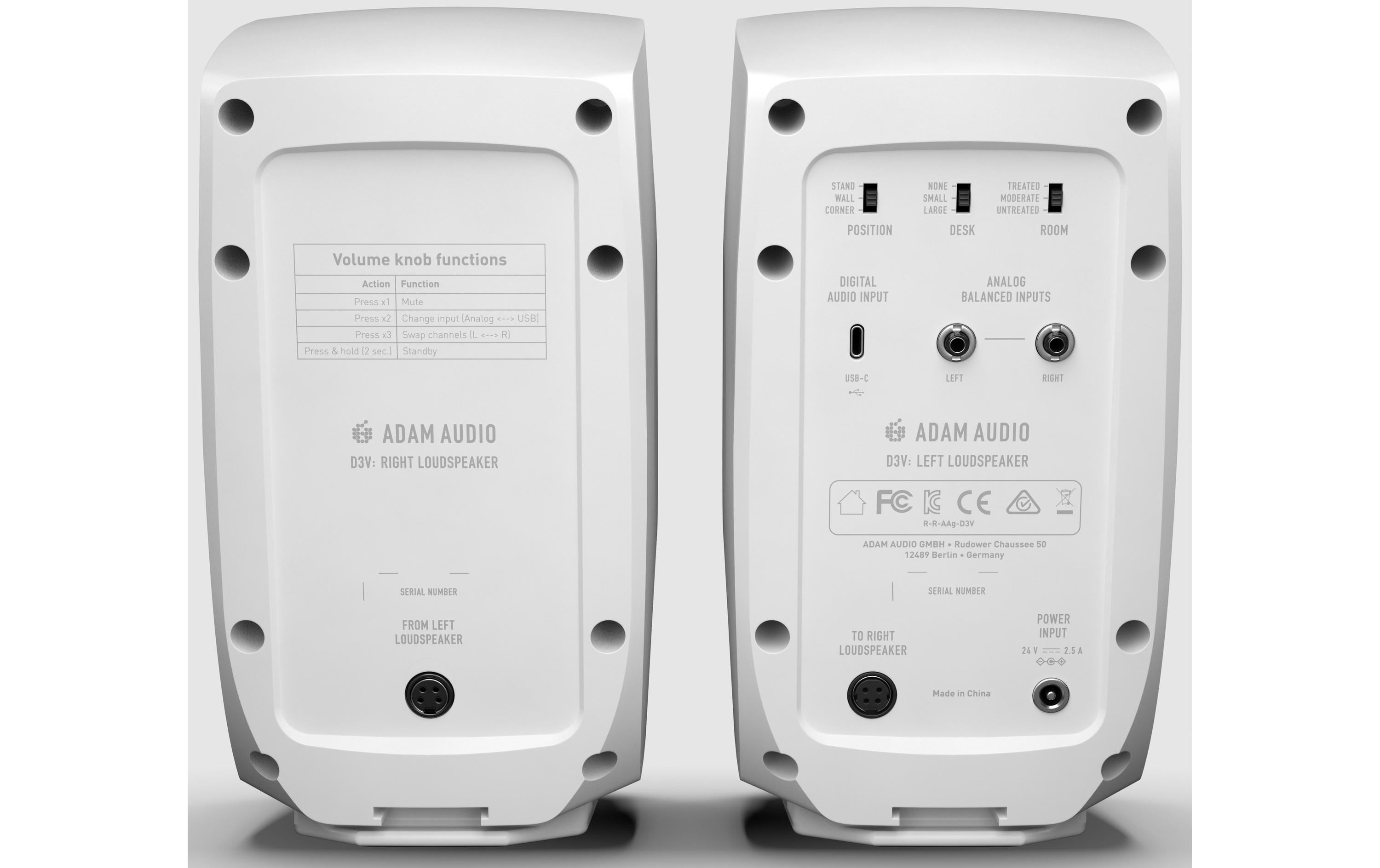 Studiomonitore D3V Weiss<br>Aktives 2-Weg Desktop Monitor System