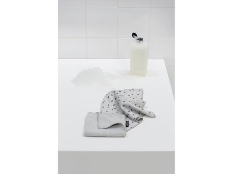 Brabantia Mikrofaser-Reinigungstuch 2 Stück, Light Mikrofaser-Reinigungstuch aus Mikrofaser