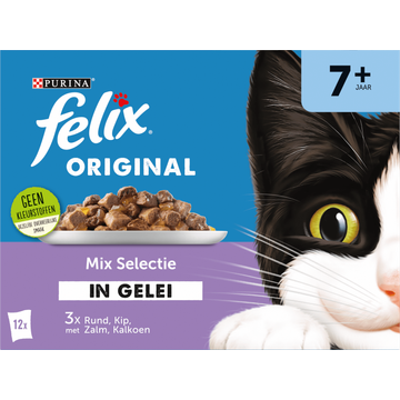 FELIX® Original Senior Mix Selectie in Gelei Kattenvoer 12x85g