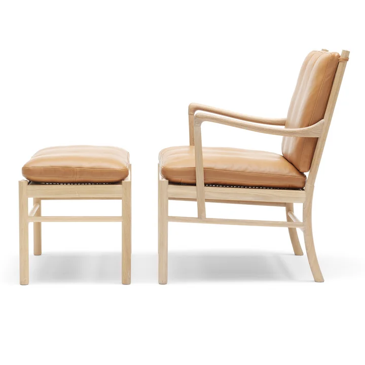 Carl Hansen - OW149F Colonial Fusshocker, Eiche geseift / Leder SIF 98
