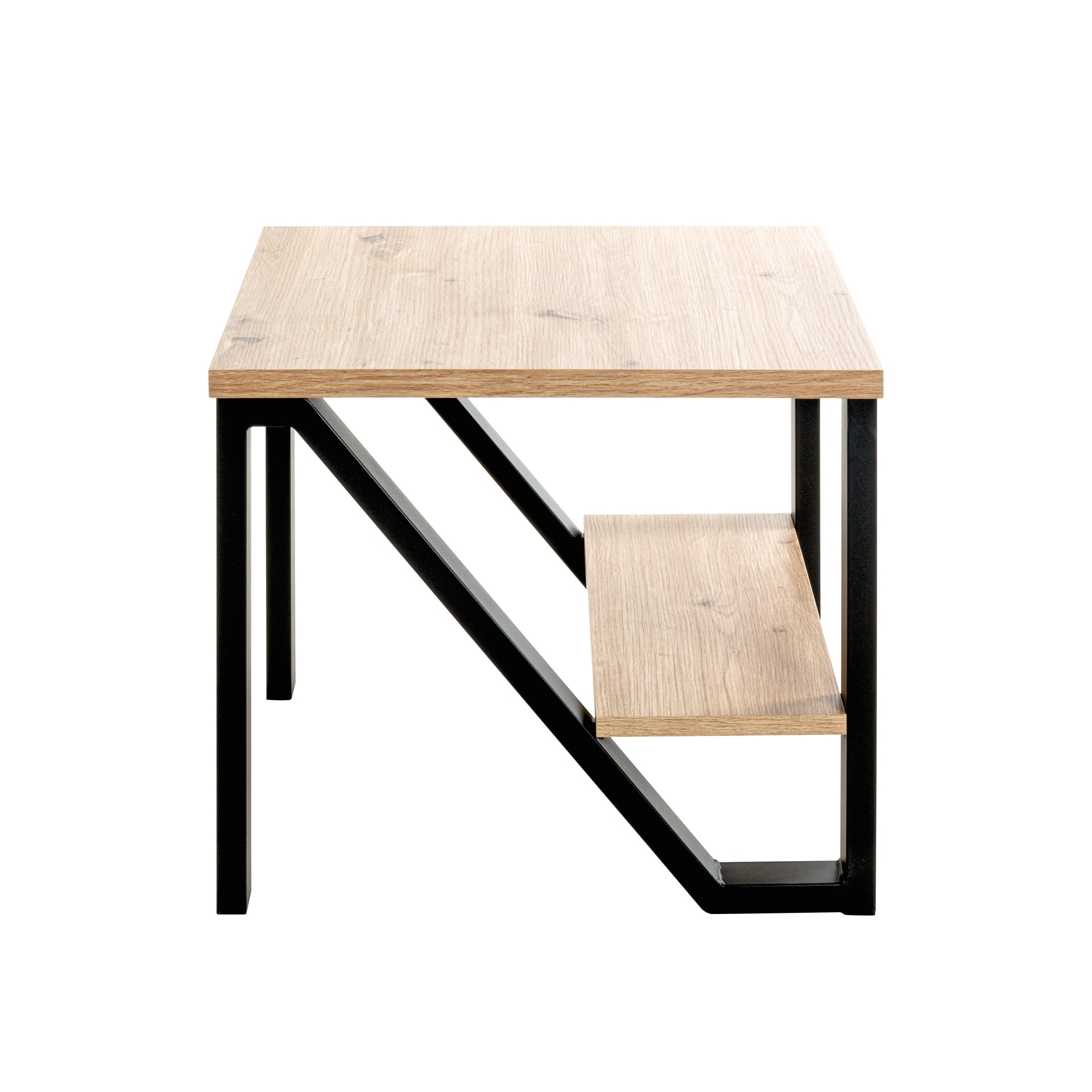 Beistelltisch 55 x 55 cm braun/schwarz