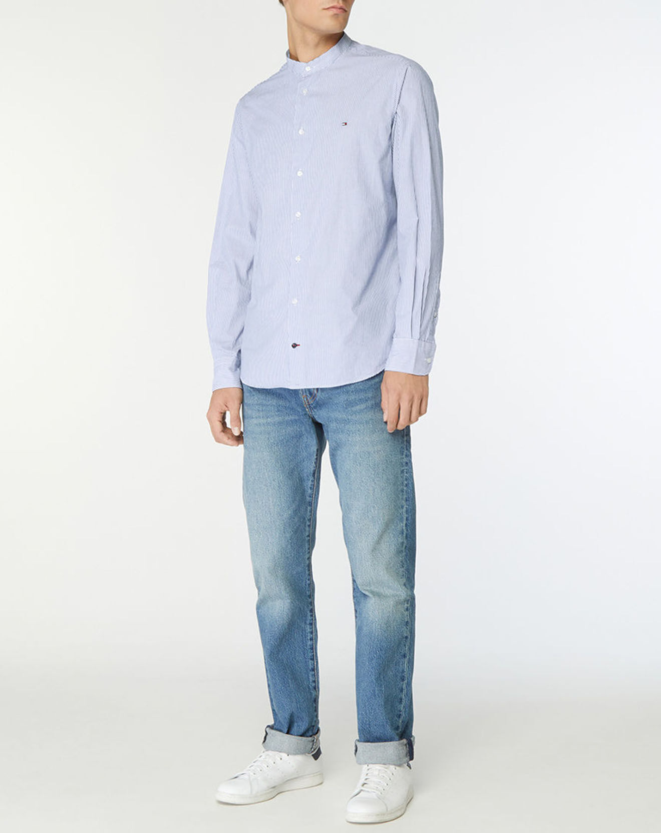 Tommy Hilfiger Chemise droite Chassic rayée bleu/blanc