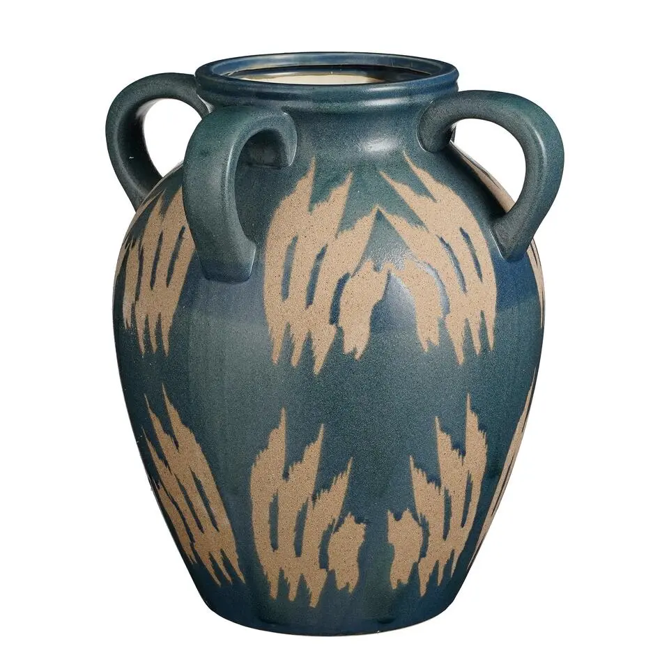 Mica Decorations Caldo Vaas - L28 x B28 x H36 cm - Donkerblauw