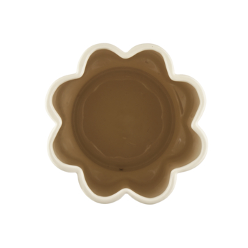 Keramieken vaas crème 19,5x19,5x30 cm